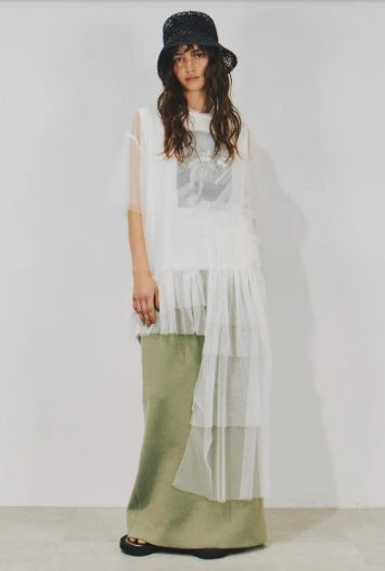分層褶皺薄紗設計 TOPS